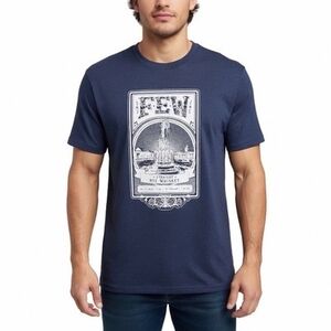 Few Rye Whiskey Blue Graphic T-Shirt Men's Large Crew Neck Cotton Blend New